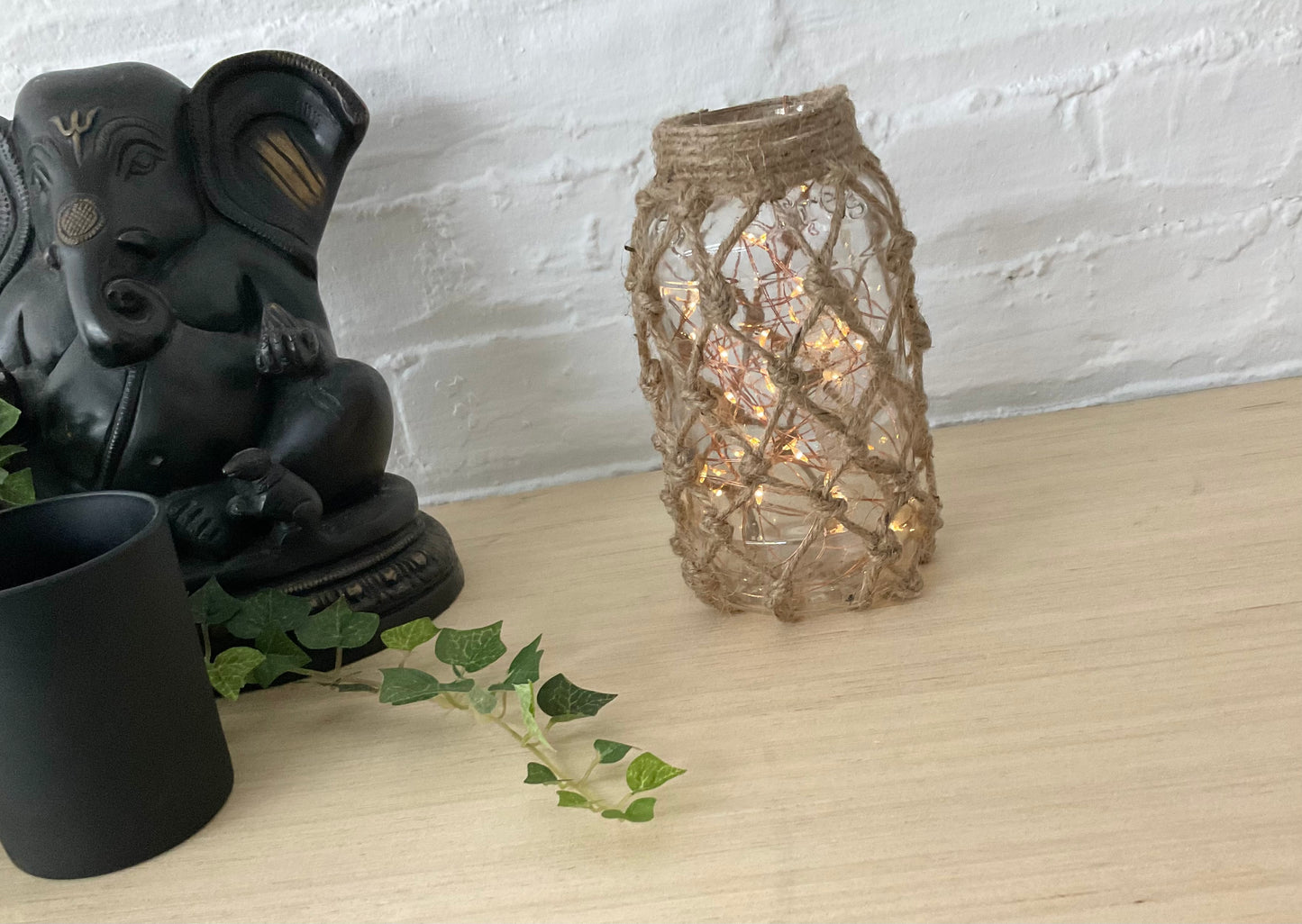 Bohemian Jar With Macrame Cover