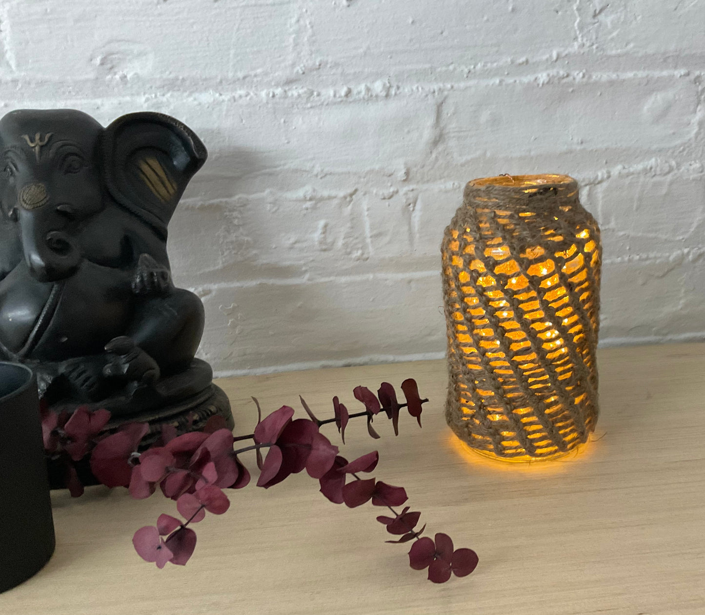 Bohemian Jar With Macrame Cover