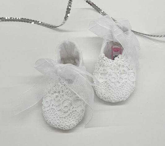 Leticia’s:Booties White Silk Lace Organza Ribbon #373