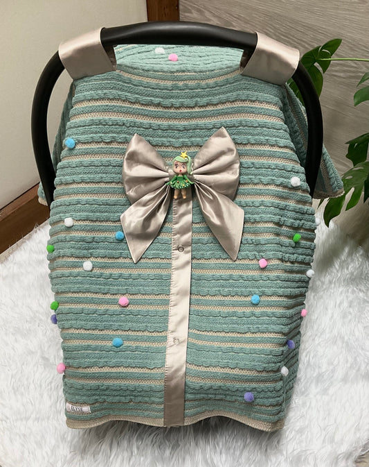 Baby Car Seat Cover:Pompoms
