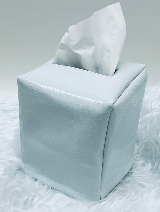 Tissue Box Cover:Sequins White
