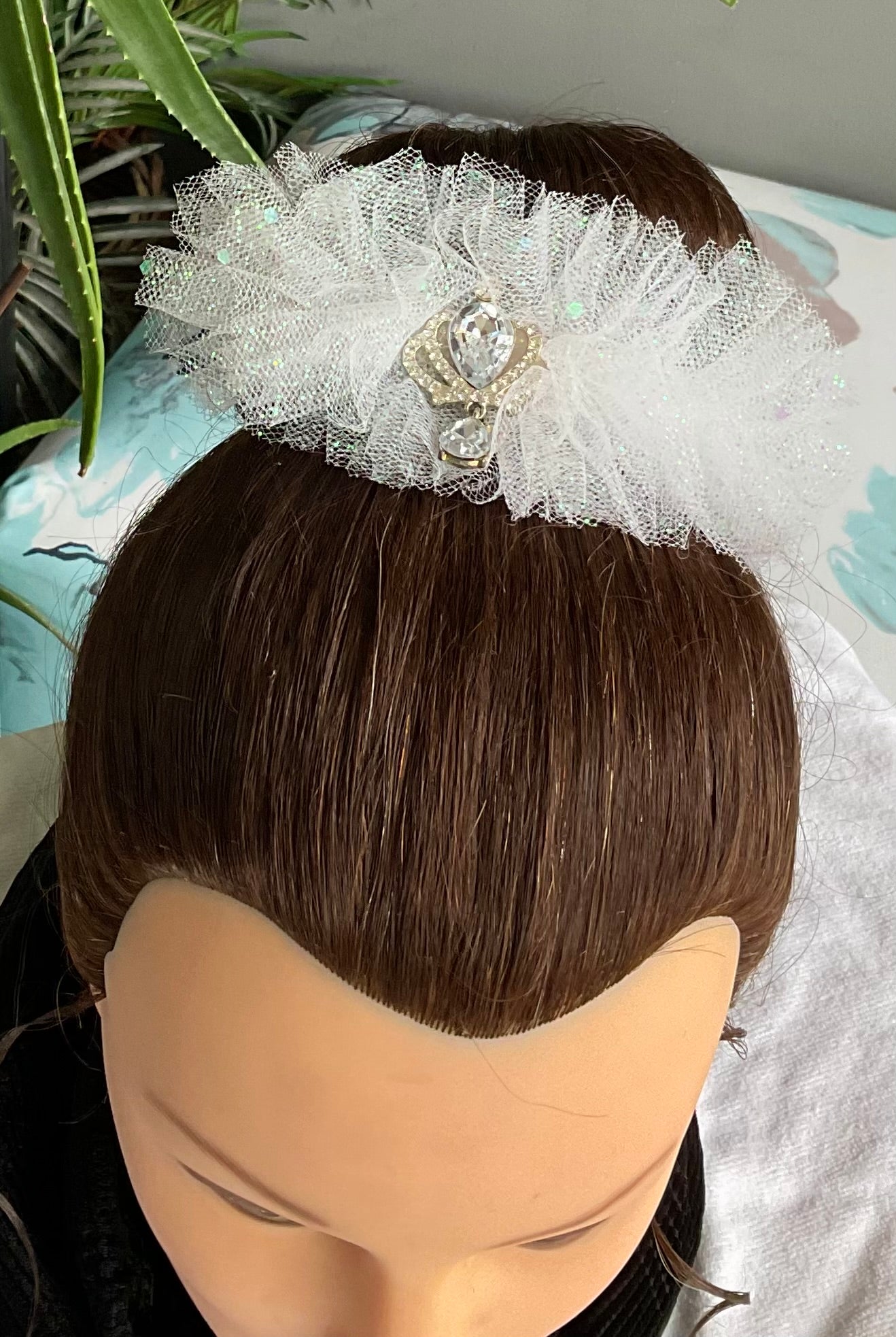Princess Hair Bump Aqua Bow