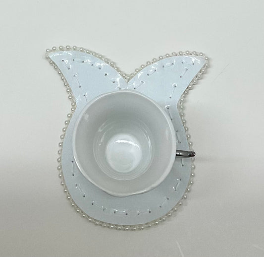 Pearly Coaster Sequin White