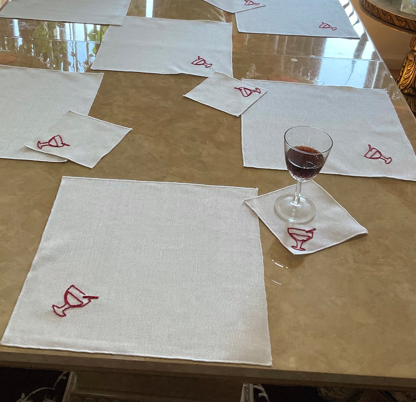Cocktail Napkins Embroidered Margarita