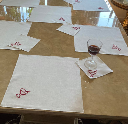 Cocktail Napkins Embroidered Margarita