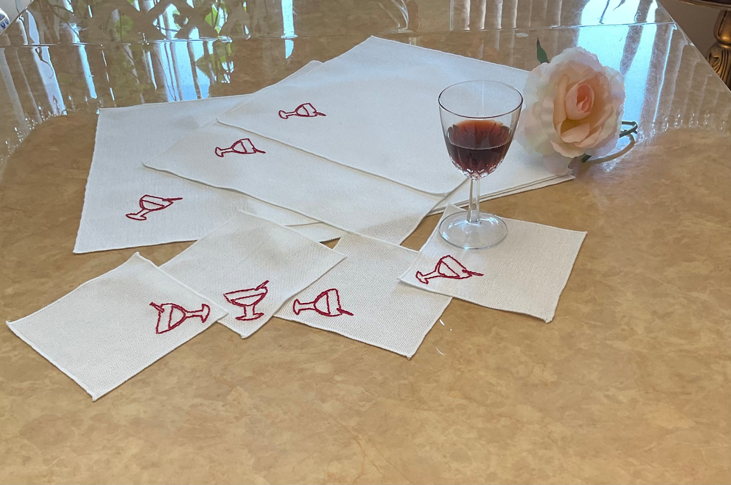 Cocktail Napkins Embroidered Margarita