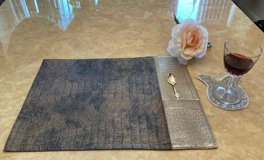 Placemat Gator Copper & Crocco Gold