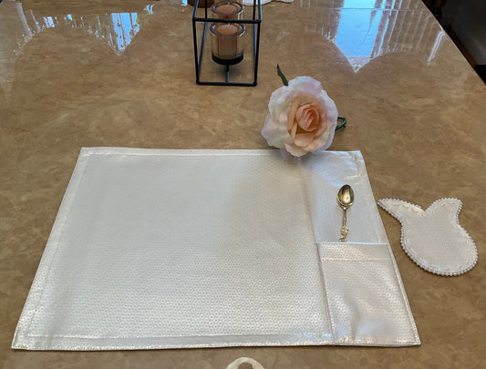 Placemat Sequin Pearl