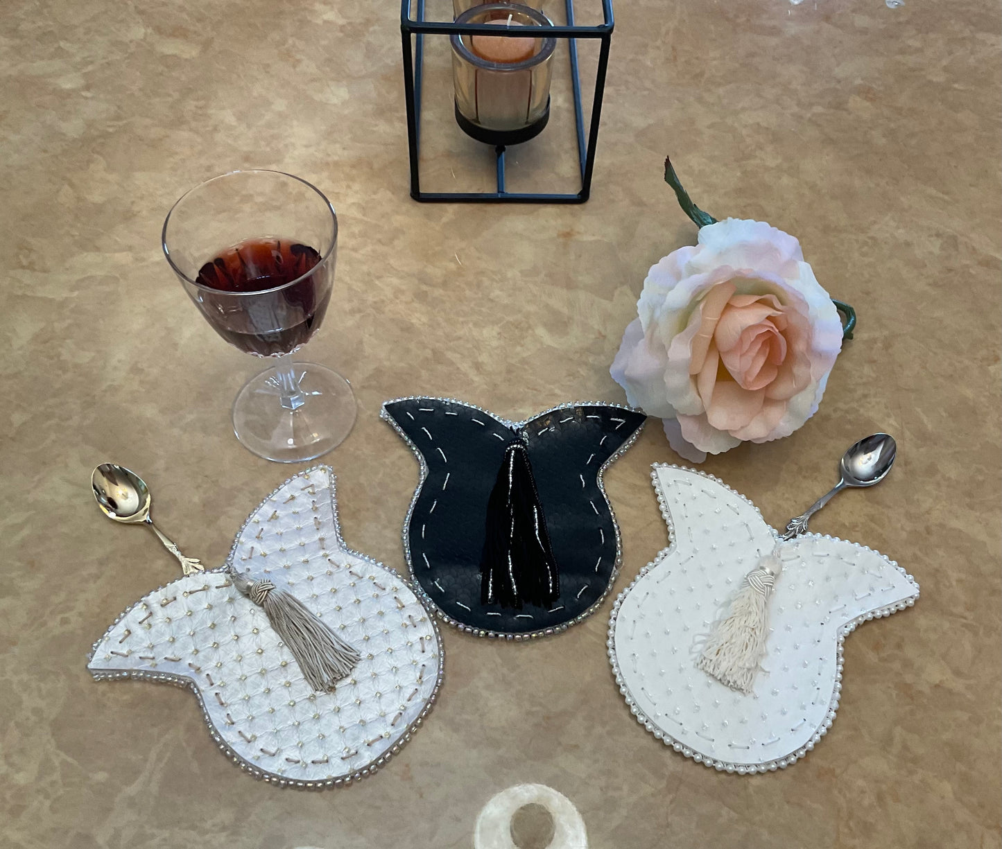 Cutlery Holder Sequin Black.