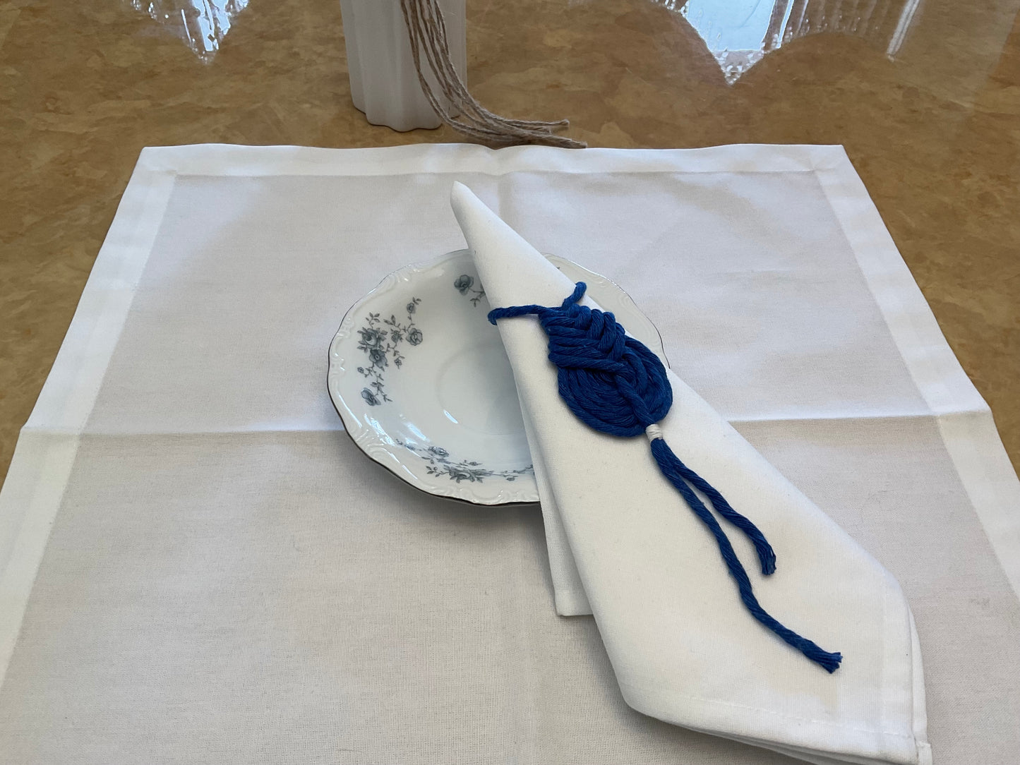 Macrame Napkin Holder Blue Pipa