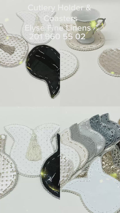 Cutlery Holder Sequin Black.
